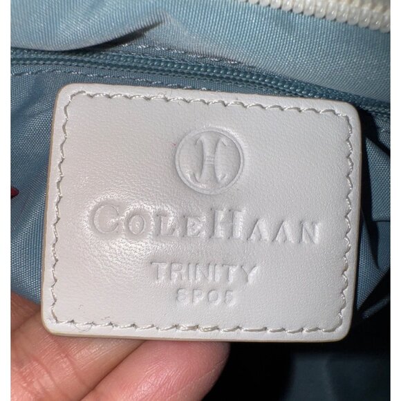 Cole Haan Trinity White Leather Handbag With Silver Hardware Y2K Classic Rave - Picture 6 of 10